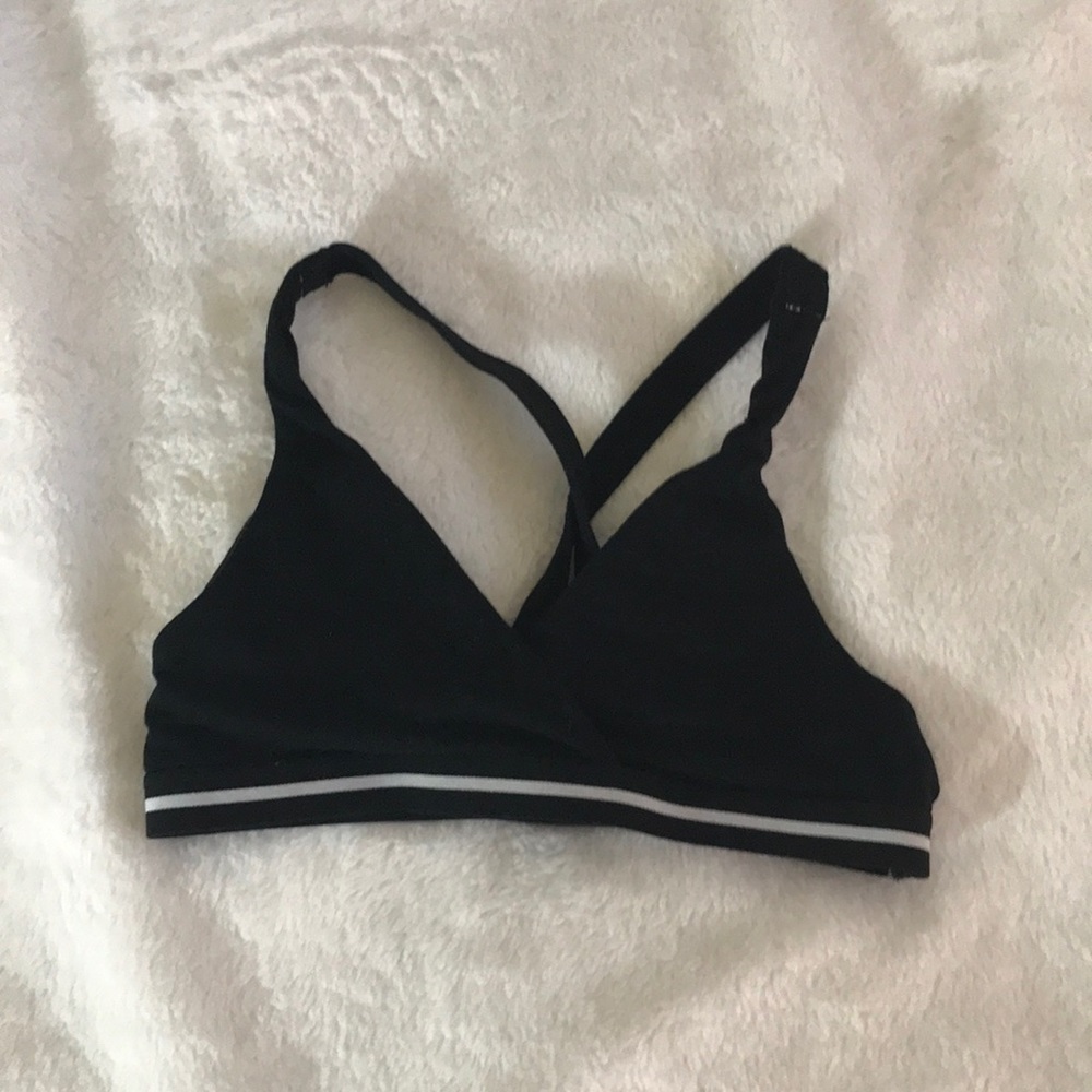 Black and white training bra